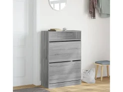 Mueble zapatero 2 cajones abatibles gris Sonoma 80x34x116 cm ES307236