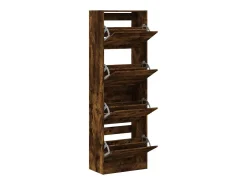 Mueble zapatero 4 cajones abatibles roble ahumado 60x34x187,5cm ES968659