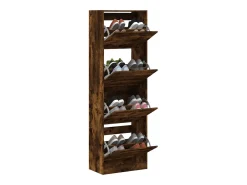 Mueble zapatero 4 cajones abatibles roble ahumado 60x34x187,5cm ES968659