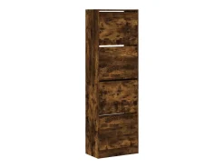 Mueble zapatero 4 cajones abatibles roble ahumado 60x34x187,5cm ES968659