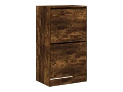 Mueble zapatero 2 cajones abatibles roble ahumado 60x42x108 cm ES218249