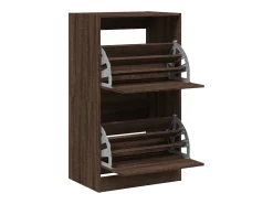 Mueble zapatero 2 cajones abatibles marrón roble 60x42x108 cm ES380056