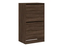 Mueble zapatero 2 cajones abatibles marrón roble 60x42x108 cm ES380056