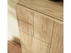 Mueble zapatero almacenaje - A87cm x L90cm x F27cm roble dorado patas negro – Bergen