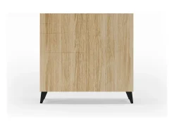 Mueble zapatero almacenaje - A87cm x L90cm x F27cm roble dorado patas negro – Bergen