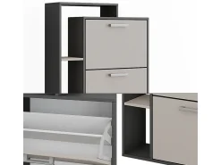 Mueble zapatero antracita/gris 80x24.2x166.1 orlando