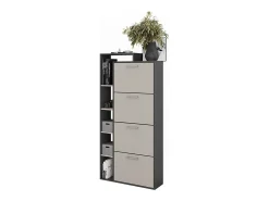 Mueble zapatero antracita/gris 80x24.2x166.1 orlando