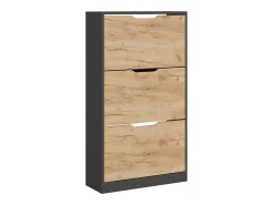 Mueble zapatero antracita/roble dorado 59x22x105 luca
