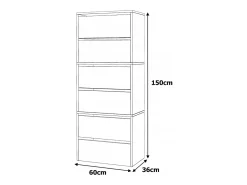 Mueble Zapatero Blanco Mate 60x36x150 cm – Estantería de Almacenamiento para la Entrada Estilo Loft