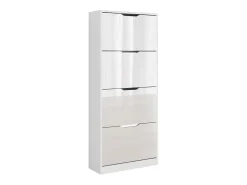 Mueble zapatero blanco/blanco alto brillo 59x22x137 luca