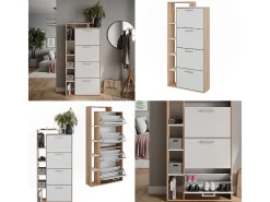Mueble zapatero blanco/sonoma 80x24.2x166.1 orlando