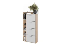 Mueble zapatero blanco/sonoma 80x24.2x166.1 orlando