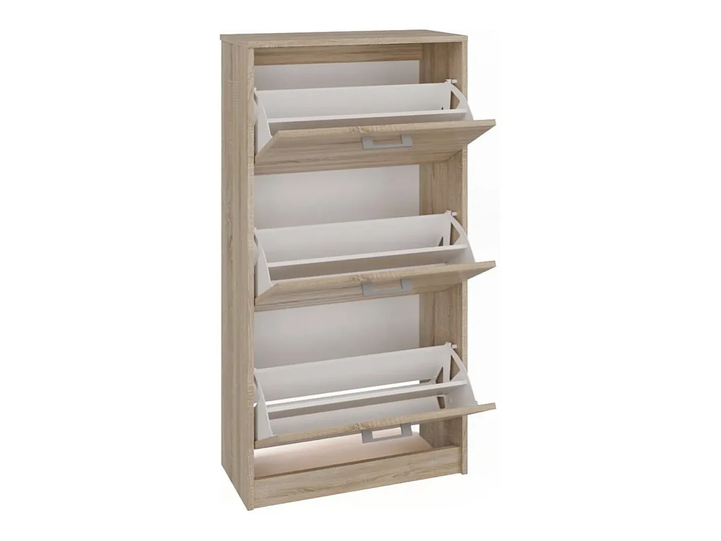 Mueble Zapatero Color Roble Sonoma 116x60x28 cm – 3 Puertas Abatibles – Ideal para Entrada o Dormitorio
