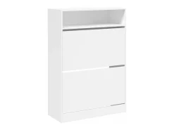 Mueble zapatero con 2 cajones abatibles blanco 80x34x116 cm ES749663