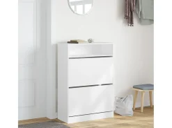 Mueble zapatero con 2 cajones abatibles blanco 80x34x116 cm ES749663