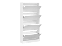 Mueble zapatero con 4 cajones abatibles blanco 80x21x163,5 cm ES455603
