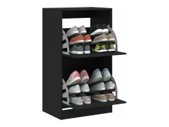 Mueble zapatero con 2 cajones abatibles negro 60x42x108 cm ES742839