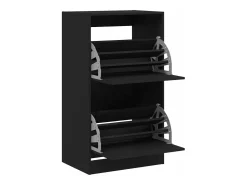 Mueble zapatero con 2 cajones abatibles negro 60x42x108 cm ES742839