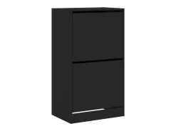 Mueble zapatero con 2 cajones abatibles negro 60x42x108 cm ES742839