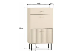 Mueble zapatero con cajón 55 cm - beige - CALETTO