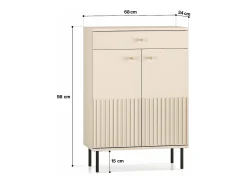 Mueble zapatero con cajón 68 cm - beige - CALETTO