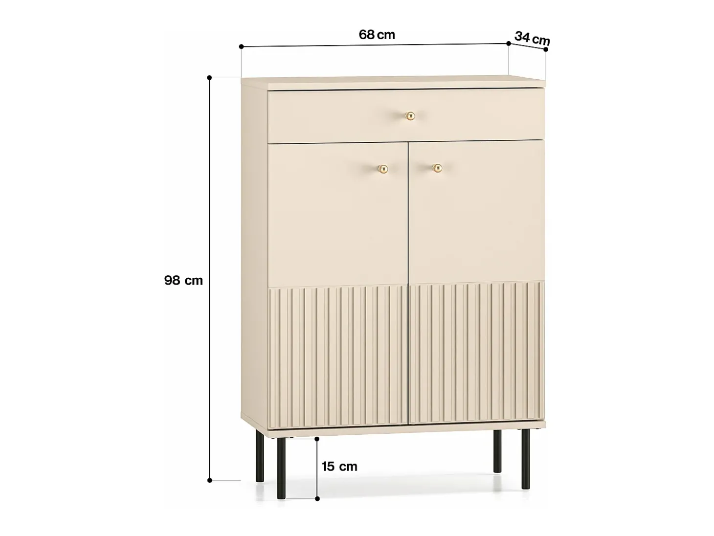 Mueble zapatero con cajón 68 cm - beige - CALETTO