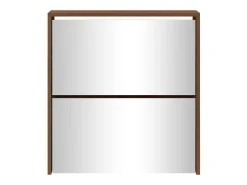 Mueble zapatero con espejo 2 niveles roble marrón 63x17x67 cm ES405335