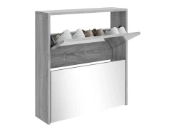 Mueble zapatero con espejo 2 niveles gris Sonoma 63x17x67 cm ES277316