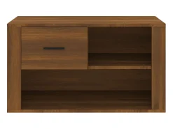 Mueble zapatero contrachapada color marrón roble 80x35x45 cm ES896944