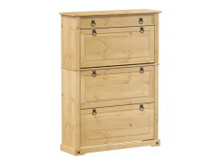Mueble zapatero Corona madera maciza de pino 99x32x138 cm ES159669