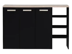 Mueble zapatero de 3 puertas y 3 estantes - Blanco y Natural claro - SKAIDO