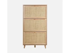 Mueble zapatero de caña natural