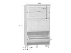 Mueble zapatero de caña natural