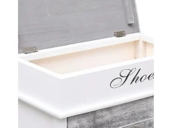 Mueble zapatero de madera de Paulownia gris 50x28x98 cm ES292201