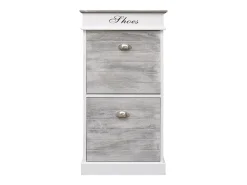 Mueble zapatero de madera de Paulownia gris 50x28x98 cm ES292201