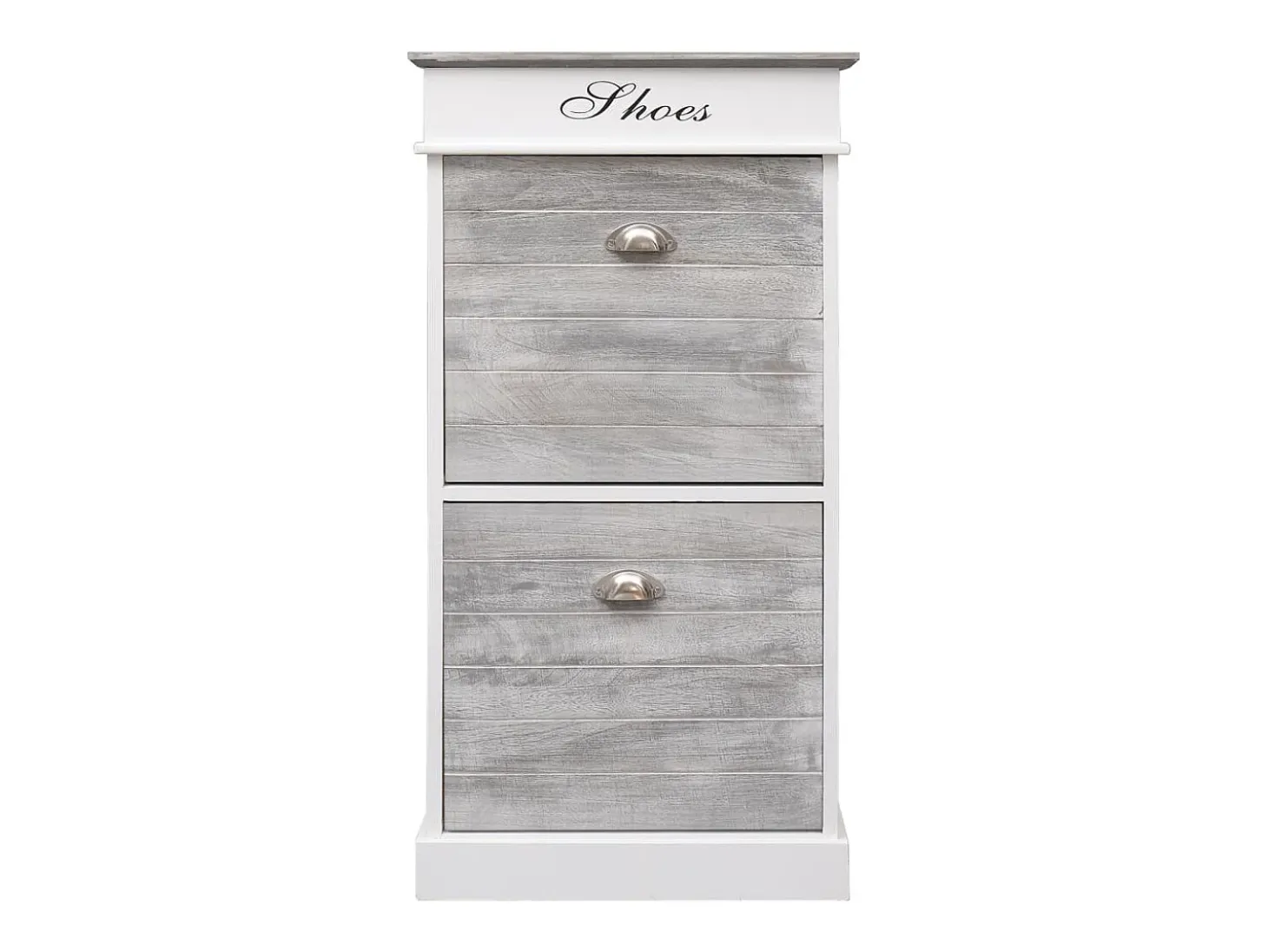 Mueble zapatero de madera de Paulownia gris 50x28x98 cm ES292201