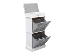 Mueble zapatero de madera de Paulownia gris 50x28x98 cm ES292201