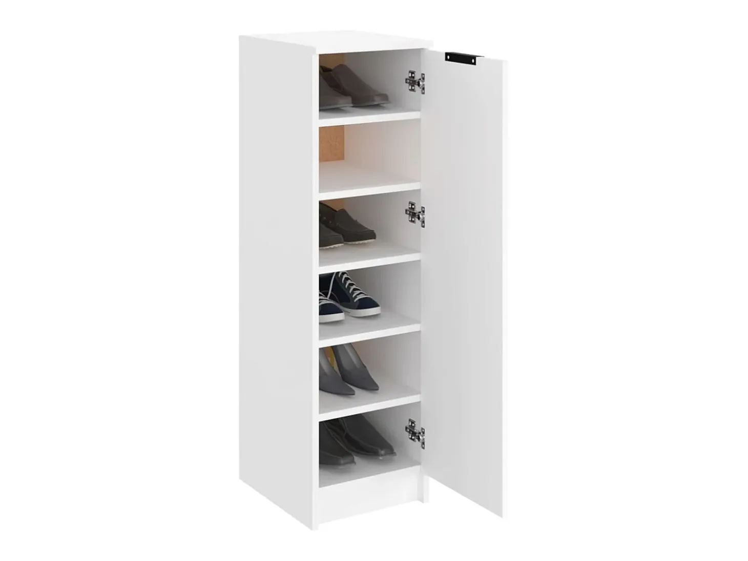 Mueble zapatero de madera contrachapada blanco 30x35x100 cm ES989390