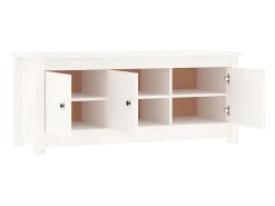 Mueble zapatero de madera maciza de pino blanco 110x38x45,5 cm ES239929