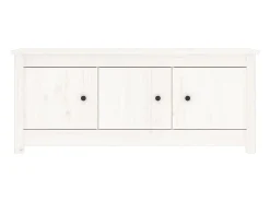 Mueble zapatero de madera maciza de pino blanco 110x38x45,5 cm ES239929