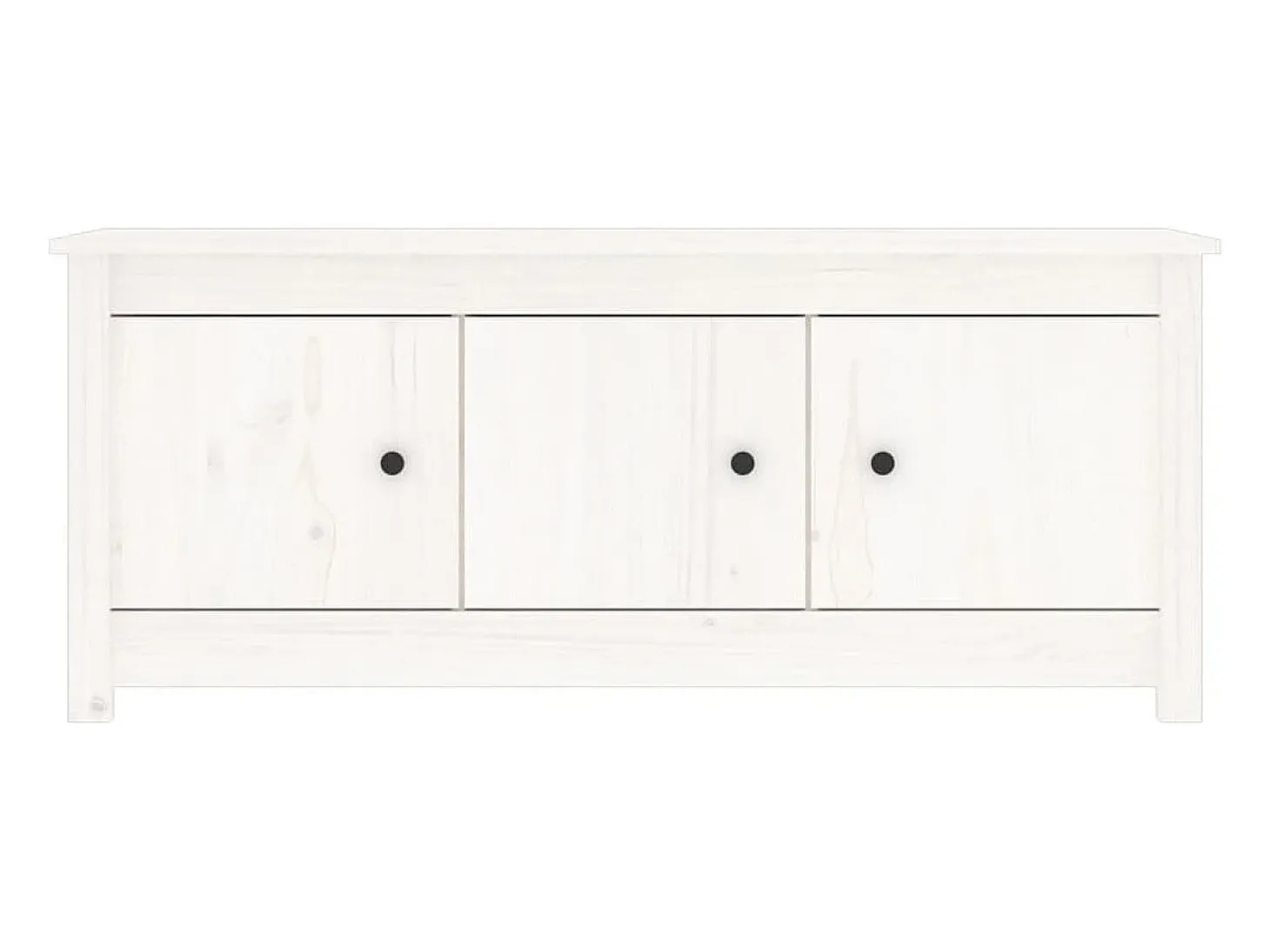 Mueble zapatero de madera maciza de pino blanco 110x38x45,5 cm ES239929