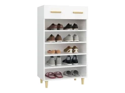 Mueble zapatero de madera contrachapada blanco 60x35x105 cm ES987616