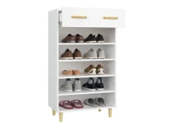 Mueble zapatero de madera contrachapada blanco 60x35x105 cm ES987616