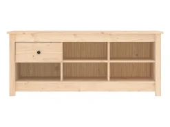 Mueble zapatero de madera maciza de pino 110x38x45,5 cm ES326563