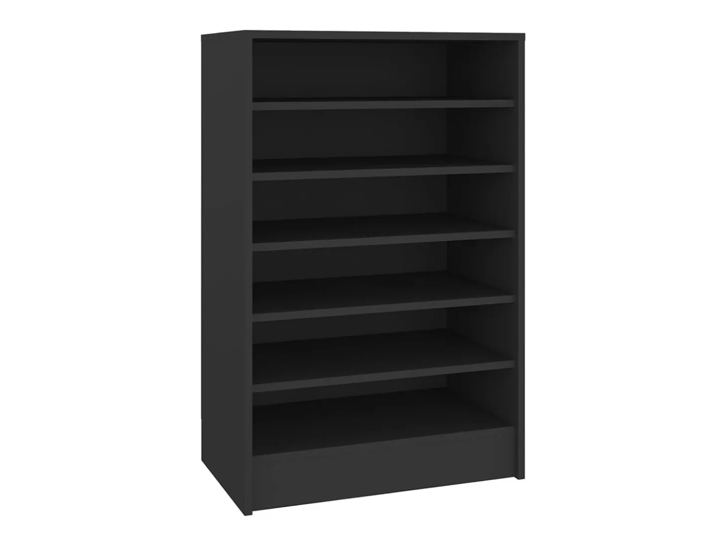 Mueble zapatero de madera contrachapada negro 60x35x92 cm ES841081