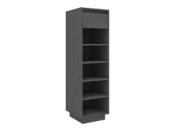 Mueble zapatero de madera maciza de pino gris 30x34x105 cm ES665472