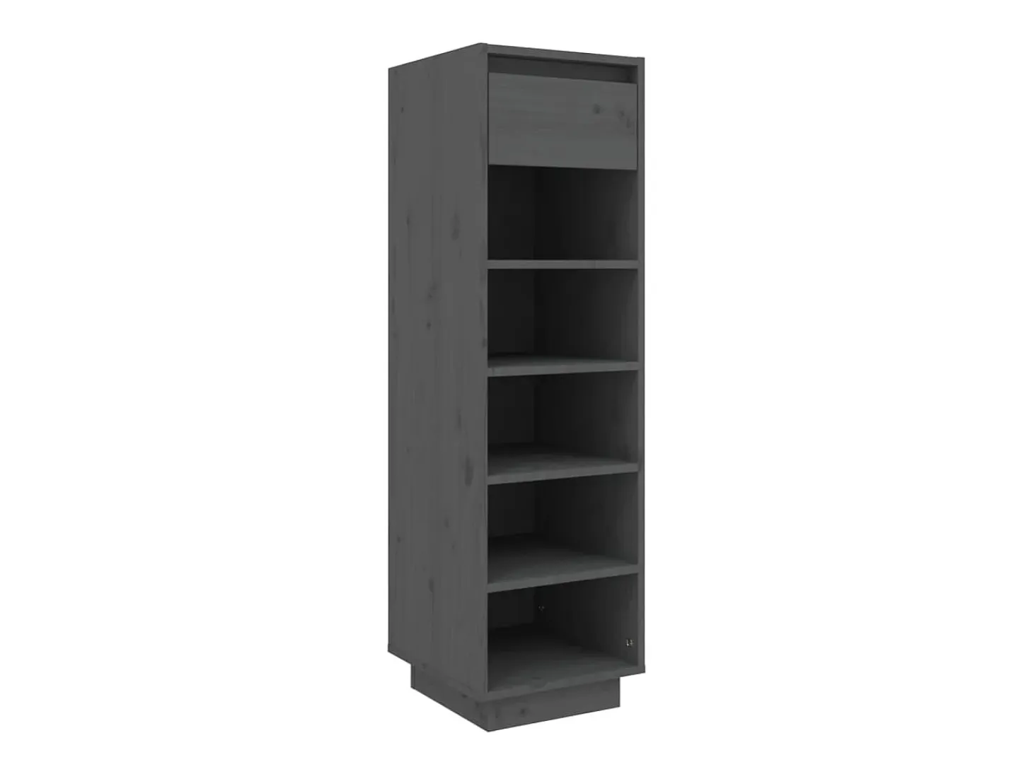 Mueble zapatero de madera maciza de pino gris 30x34x105 cm ES665472