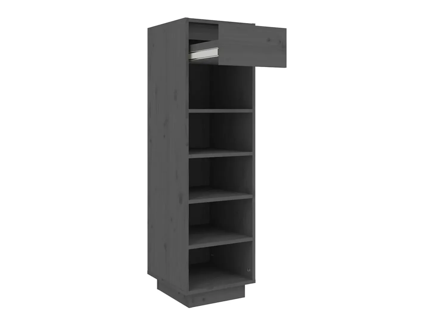 Mueble zapatero de madera maciza de pino gris 30x34x105 cm ES665472