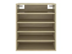 Mueble zapatero de madera contrachapada color roble 60x35x70 cm ES309666