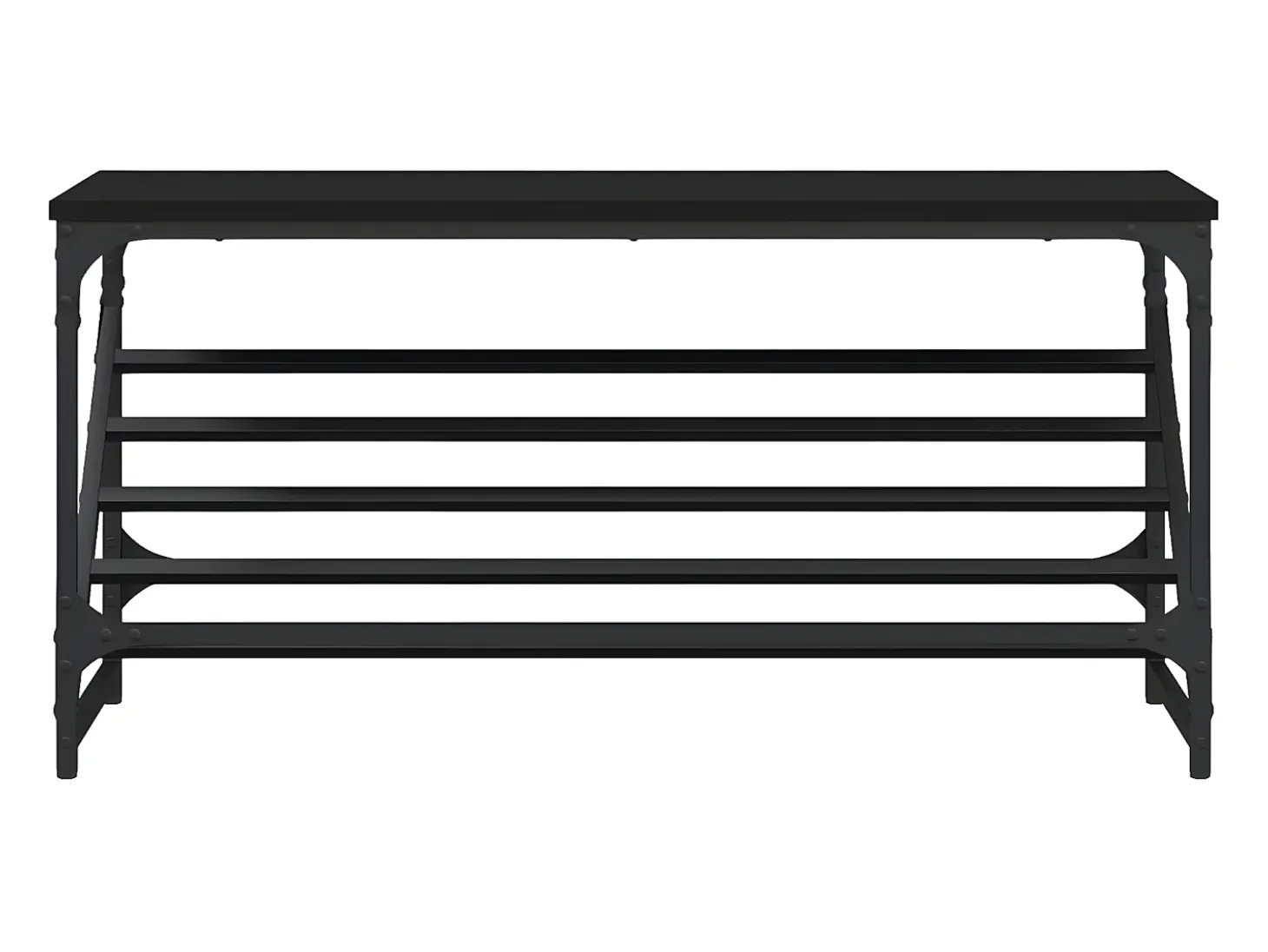 Mueble zapatero de madera de ingeniería negro 90x30x45 cm ES191051